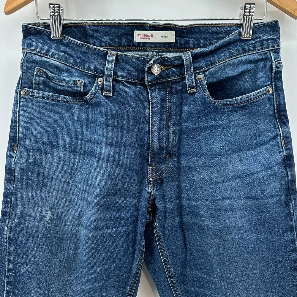 Levi Strauss Signature Jeans Mens Blue Denim Athletic Skinny 5-Pocket Outdoor